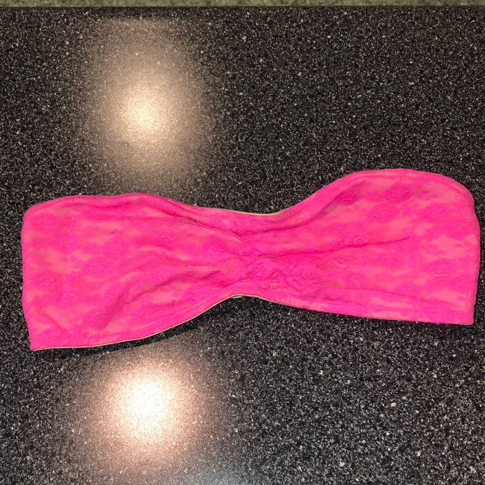 PINK Victoria’s Secret Hot Pink Lace Bandeau